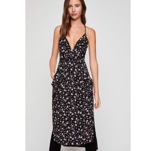 BCBGENERATION Sexy Low Cut Floral MIDI Dress XXS